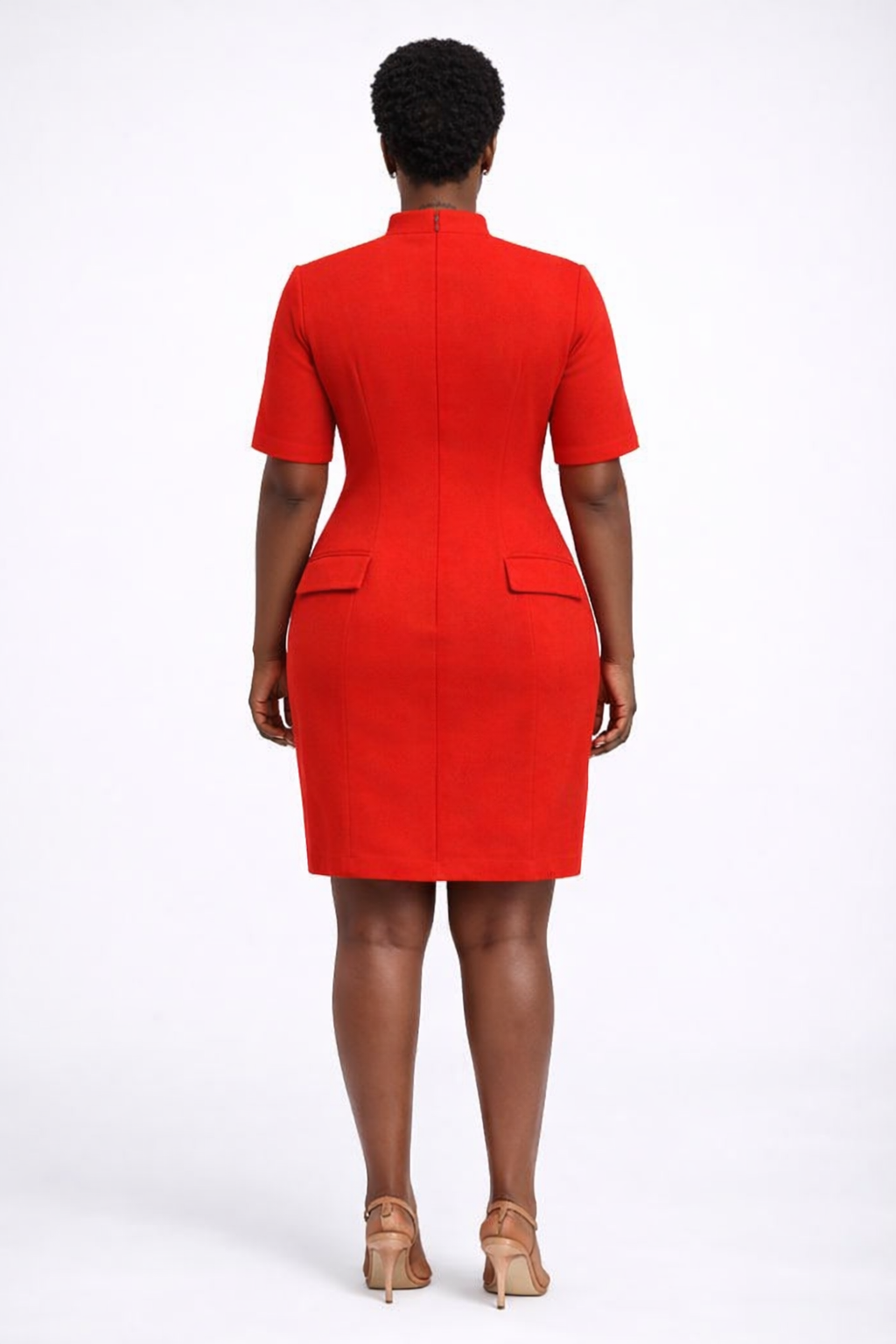 Scarlet Button Detail Midi Dress