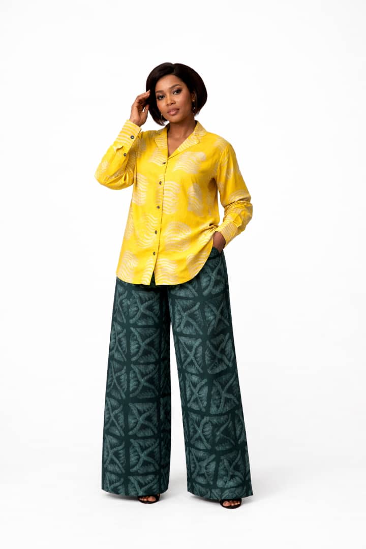Adire Luxe Two-Piece Set (Jacket & Wide-Leg Trousers)
