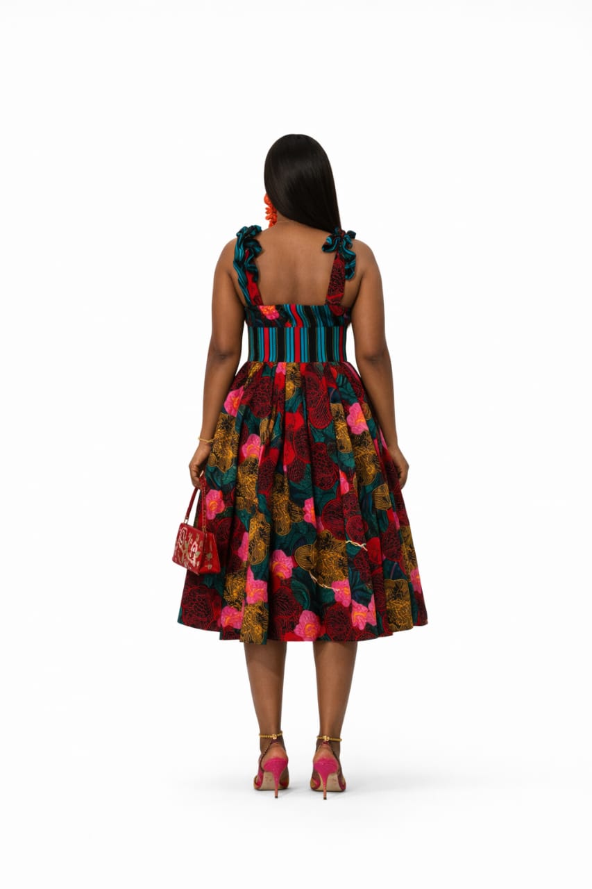 Zuri Floral Fit & Flare Midi Dress