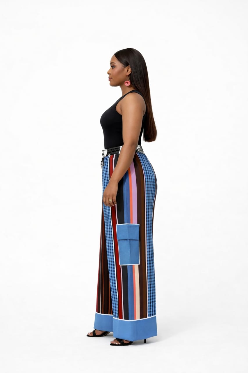 Multicolour Adire Patchwork Wide-Leg Pants