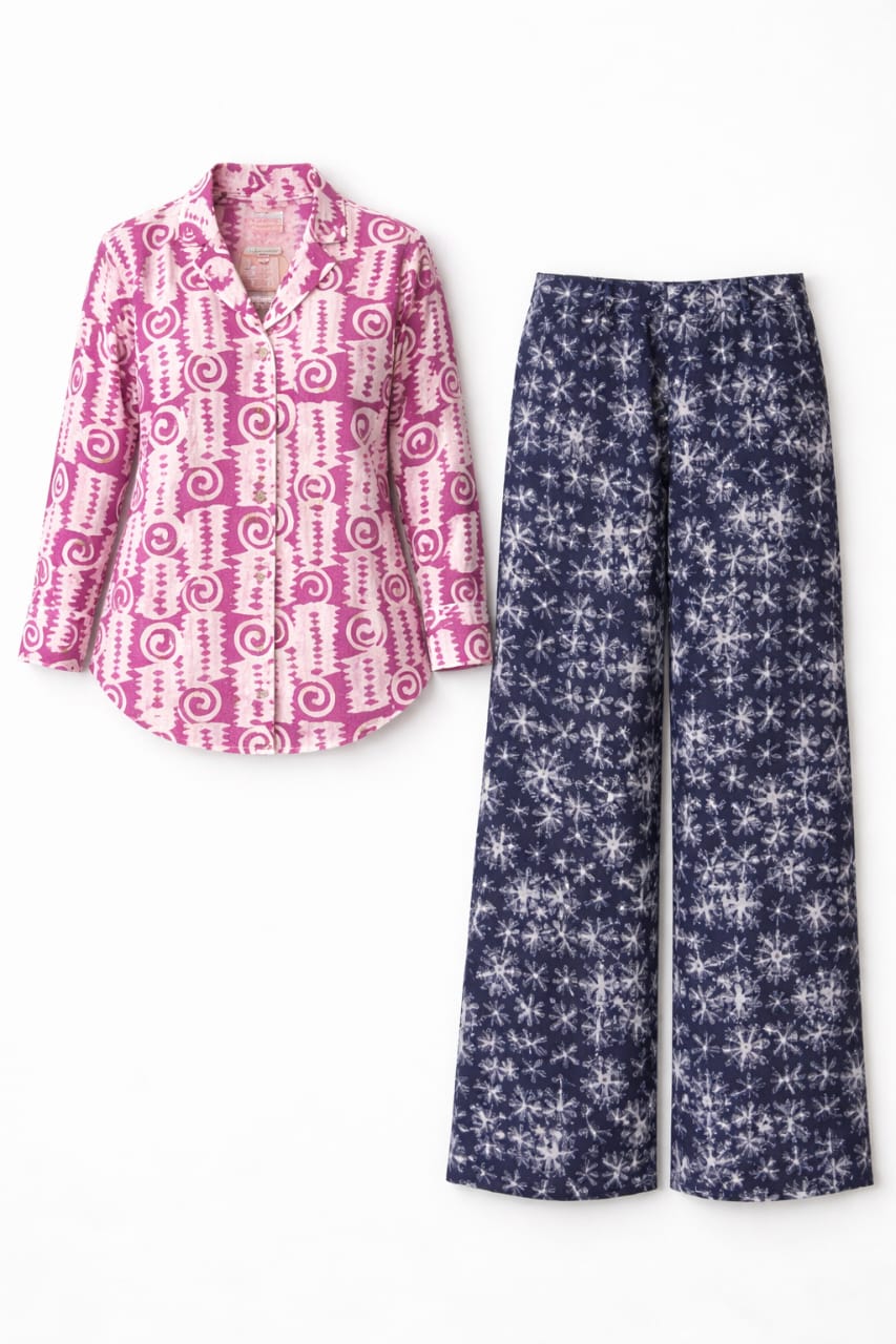 Adire Luxe Two-Piece Set (Jacket & Wide-Leg Trousers)