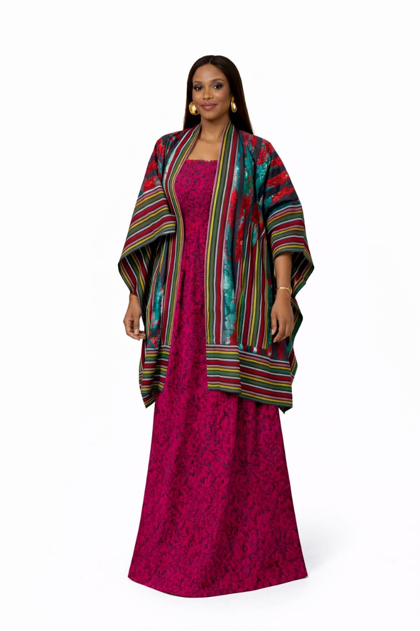 Striped Strapless Maxi Dress