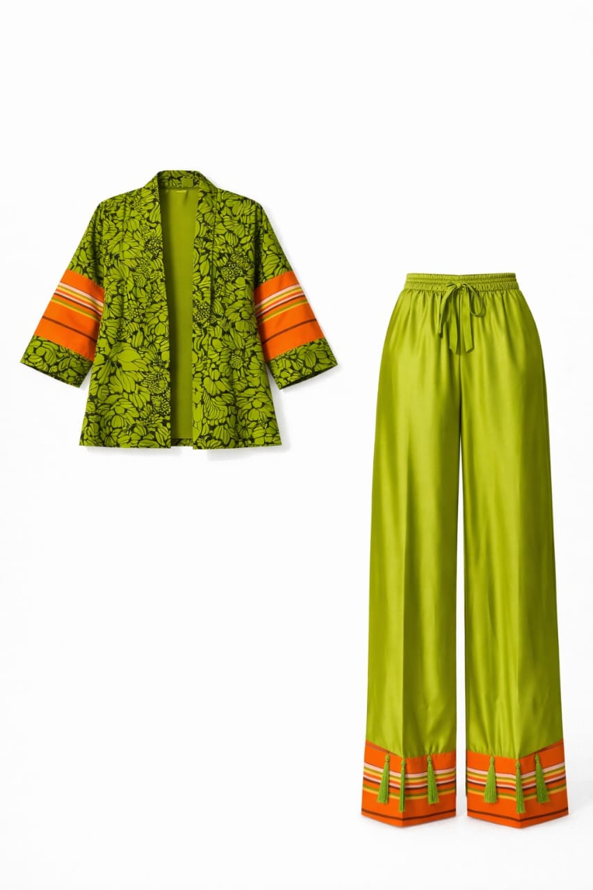 Emerald Green Adire Luxe Two-Piece Set