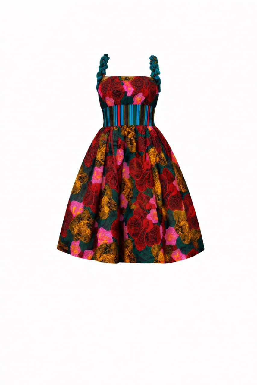 Zuri Floral Fit & Flare Midi Dress Adults / Hand wash / XS