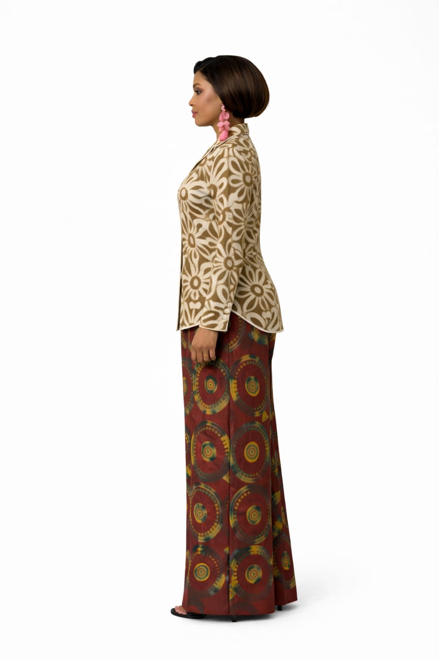Adire Luxe Two-Piece Set (Jacket & Wide-Leg Trousers)