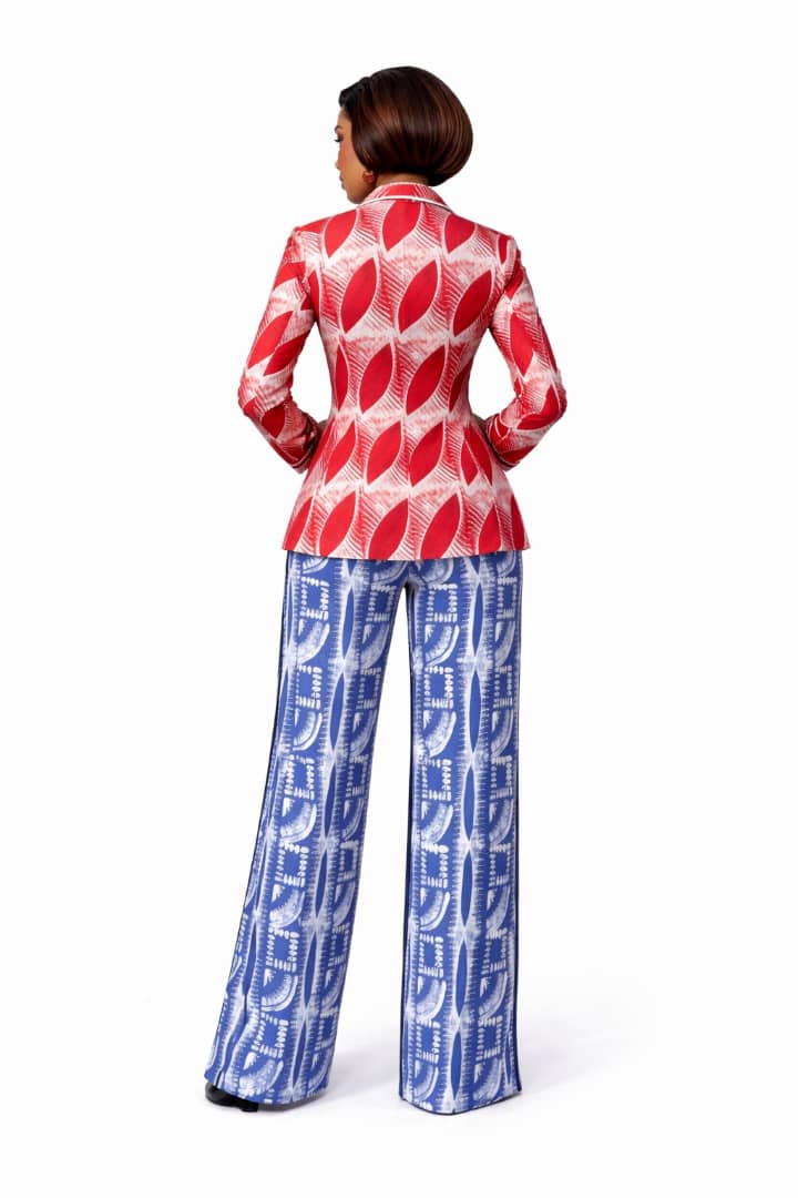 Adire Luxe Two-Piece Set (Jacket & Wide-Leg Trousers)