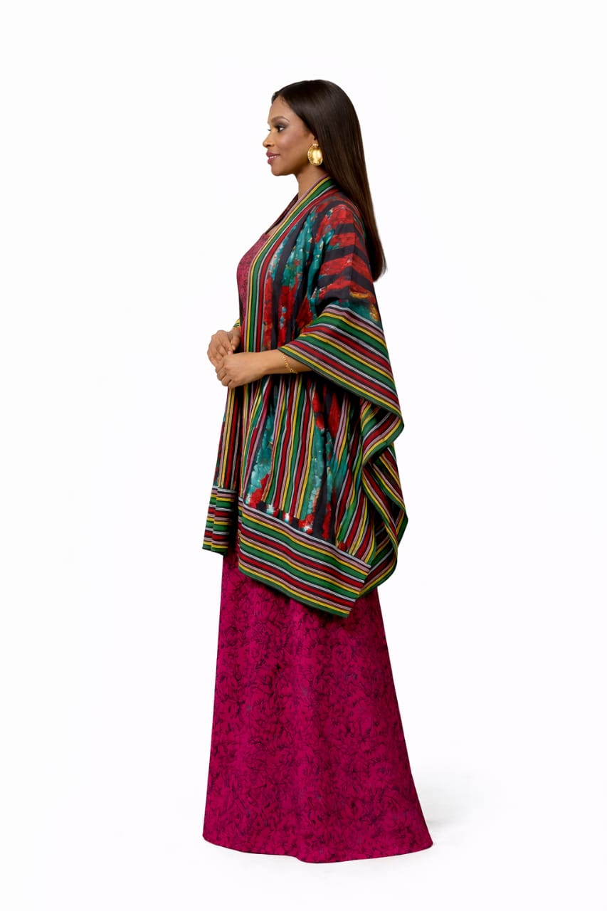 Striped Strapless Maxi Dress