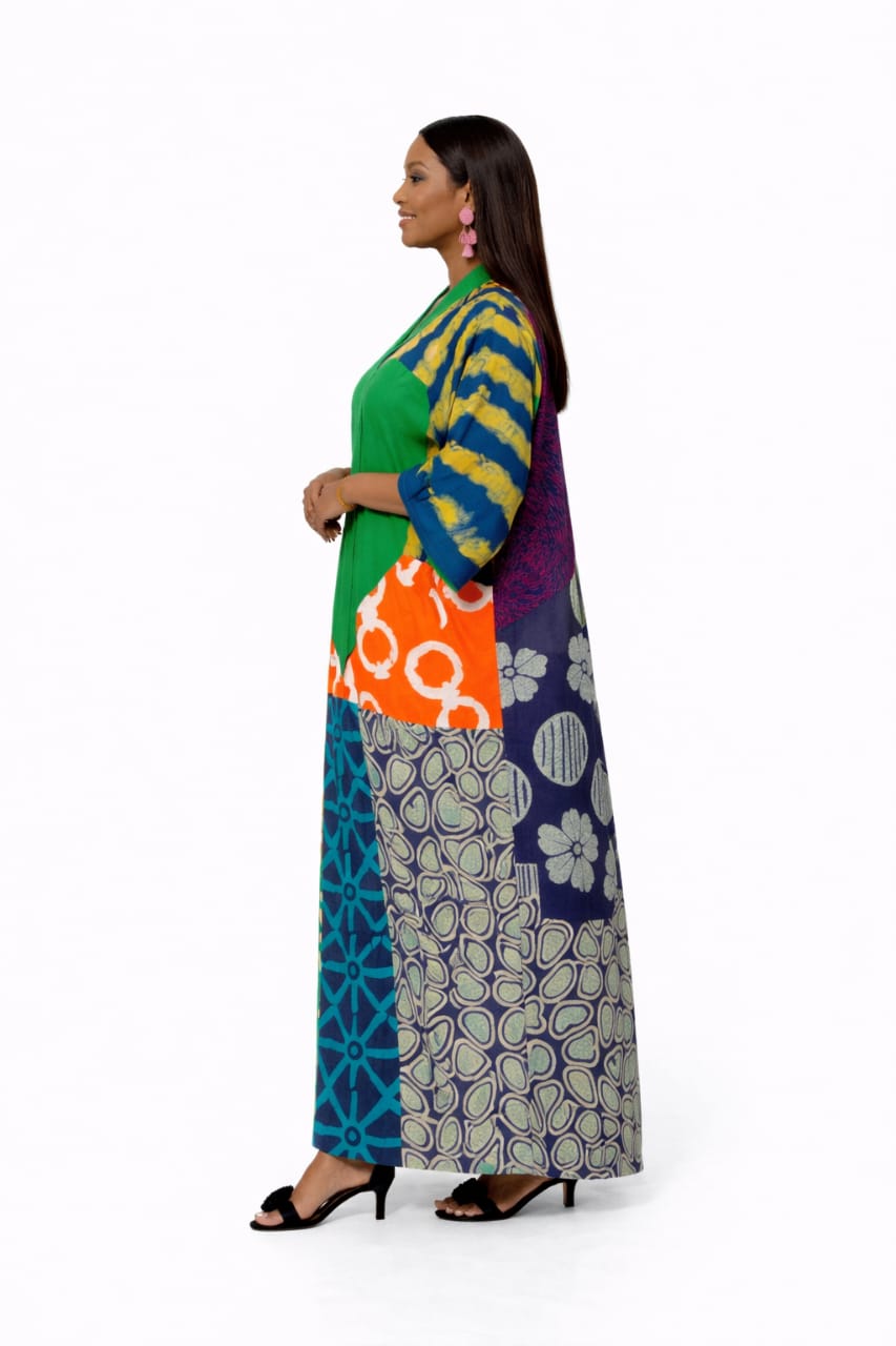 Patchwork Statement Kaftan Dress