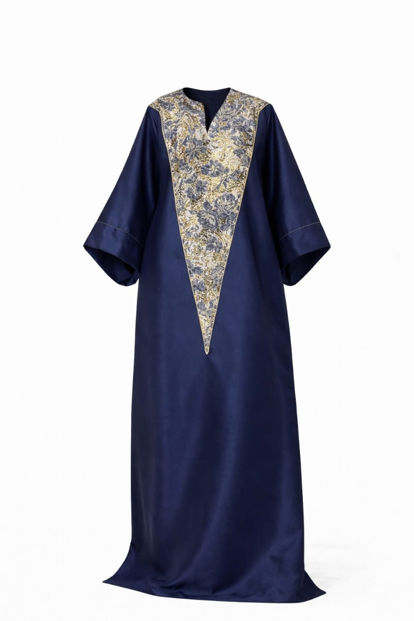 Navy & Gold Heritage Kaftan Dress