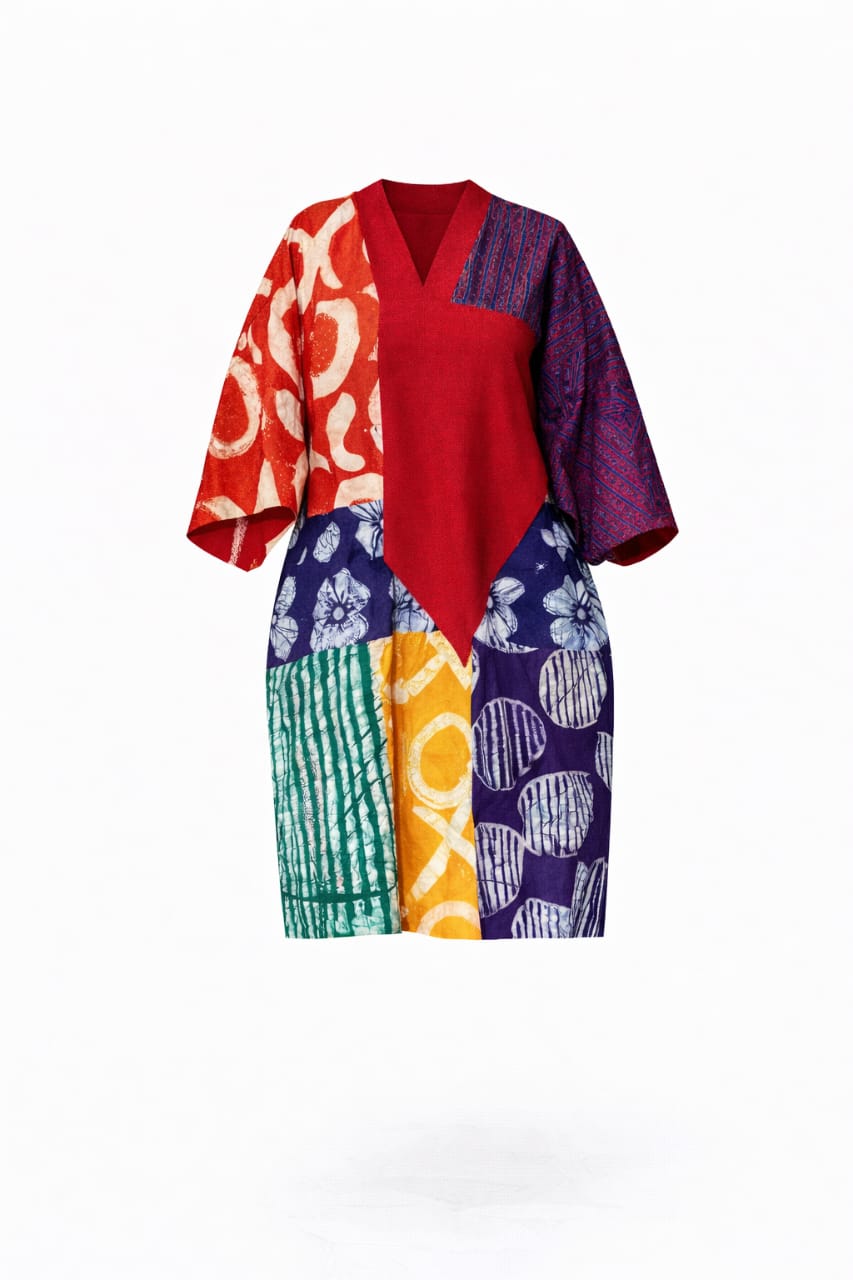 Ayo Patchwork Midi Dress