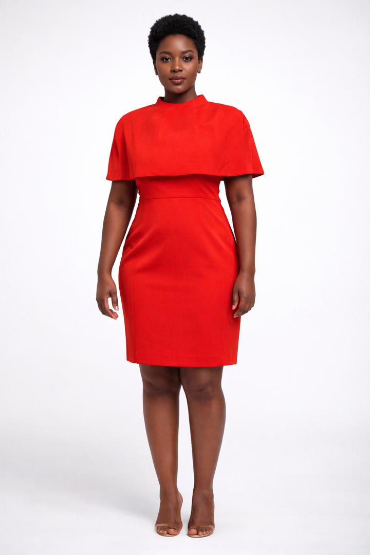 Scarlet Cape Midi Dress